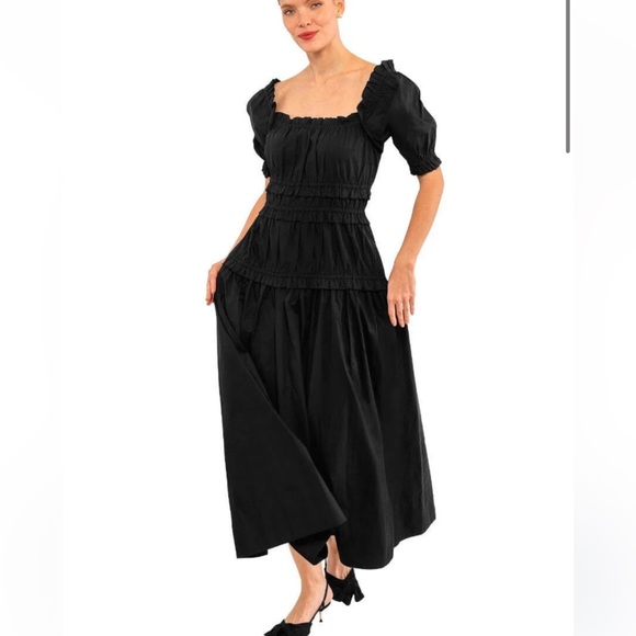 Gretchen Scott Ruffle up maxi black size S - Picture 1 of 5